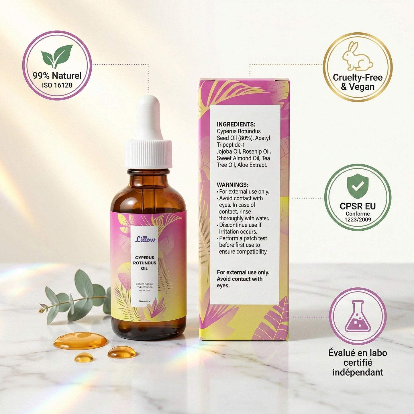 Sérum naturel réducteur de repousse