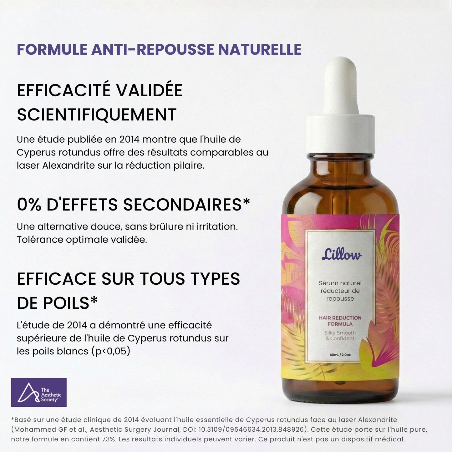 Sérum naturel réducteur de repousse